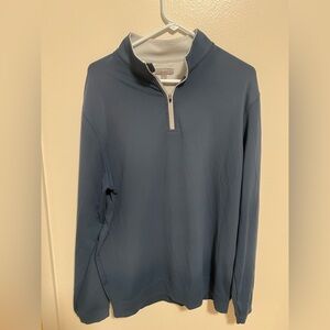 Peter Millar Blue Zip Up Sweater Classic Knit - Valhalla Golf Club